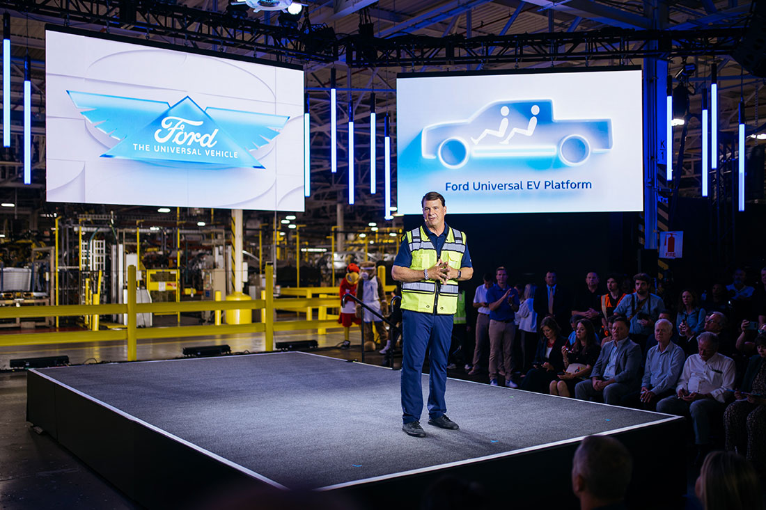 Ford Unveils Brand New $2B Assembly Line Concept For Electric Vehicle Era