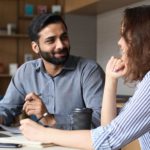 man with integrity talking to colleague