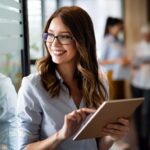 woman checking in on her personal cornerstones of success