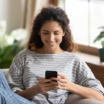 woman spending time on social media