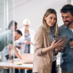 woman consulting with boss at day job