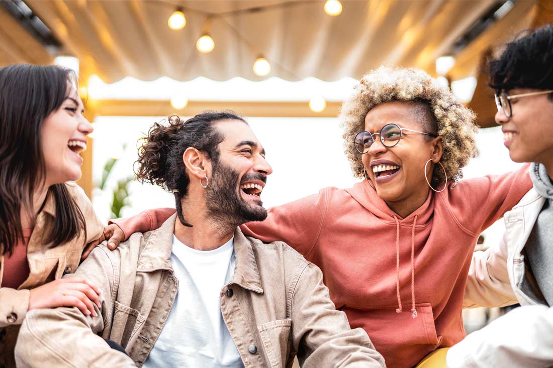 diverse group of people enjoying be yourself quotes