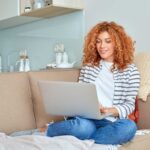 woman working side hustle from home