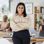 women in business working in office