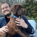 Brian Kelly, aka The Points Guy, with his dog