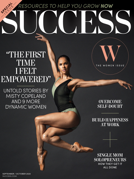 SUCCESS magazine cover featuring Misty Copeland, one of the most charitable celebrities