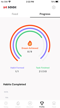 screenshot of dreamfora goal setting app