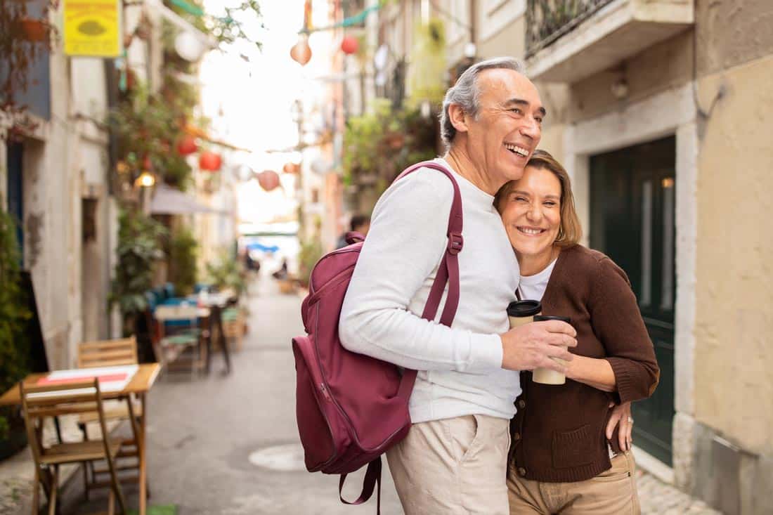 Happy mature couple enjoying the benefits of dual citizenship