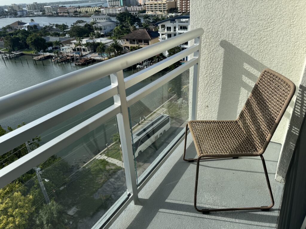 Balcony and chair at AC Hotel Clearwater Beach