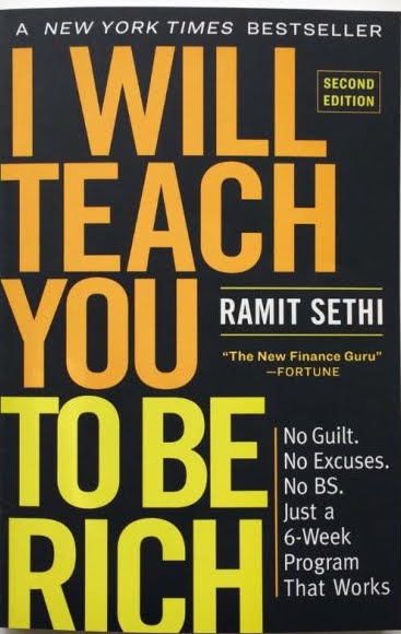 The black cover of I Will Teach You To Be Rich with orange and yellow block lettering.