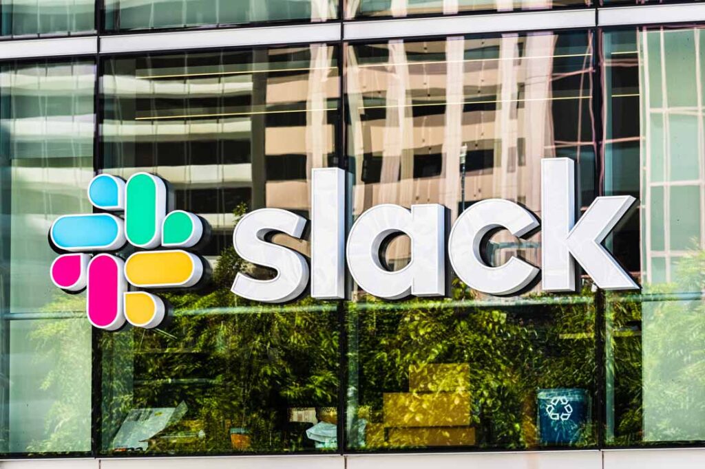 Slack logo outside their offices