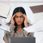 Young women feeling overwhelmed by work and life