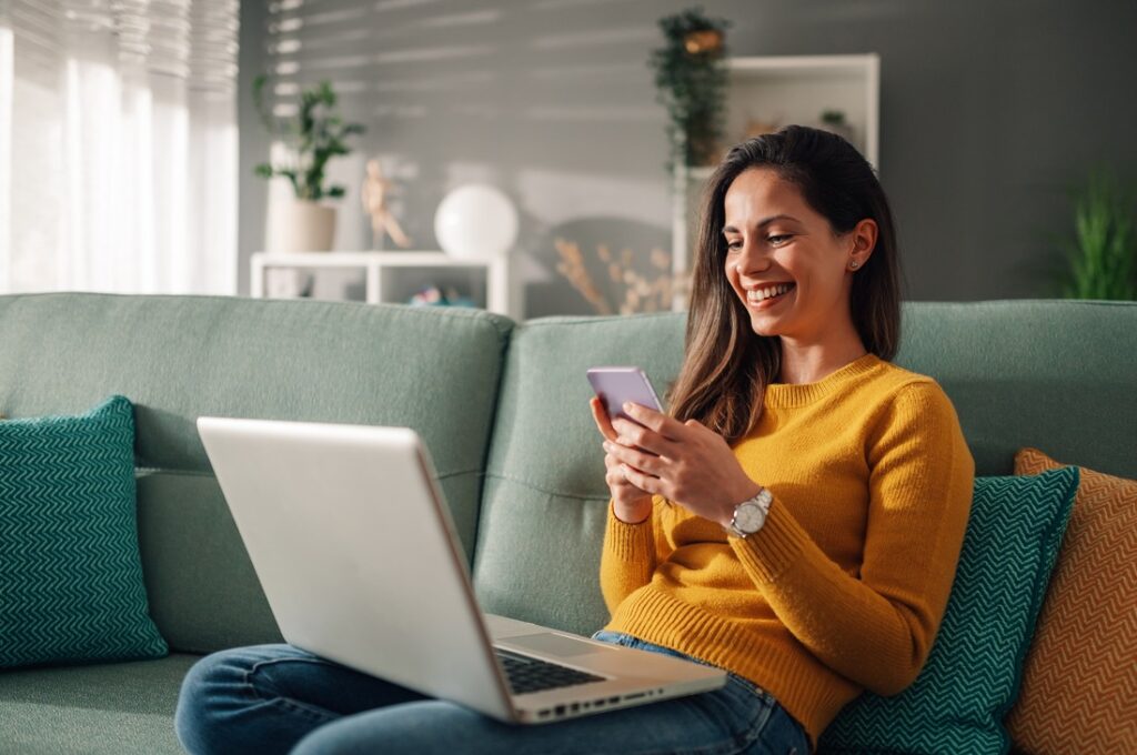 woman working from home