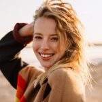 woman smiling at the beach