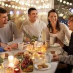 A happy family having a holiday dinner