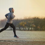 Man jogging during the winter