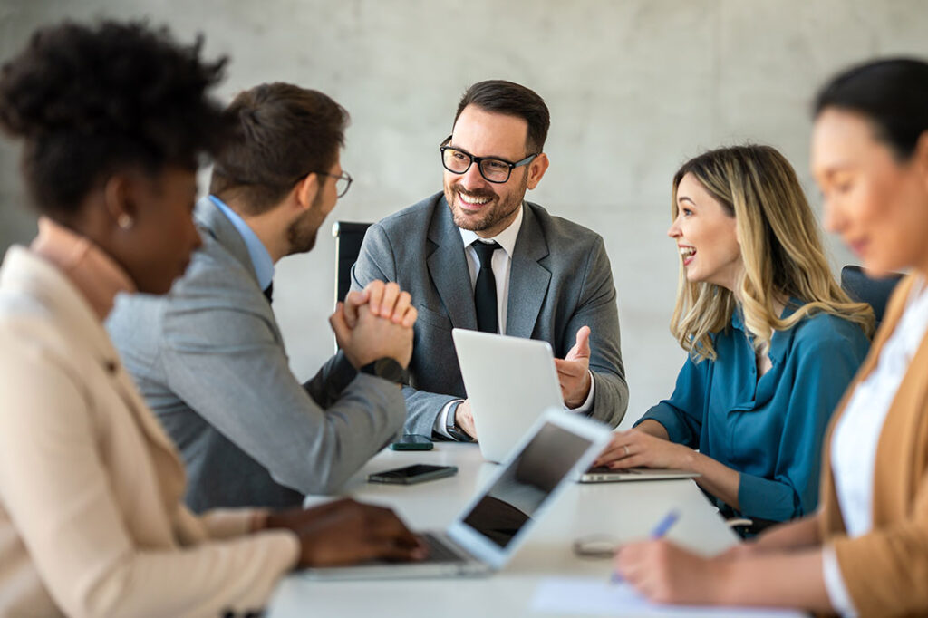 Group of business people working together on teamwork meeting in office