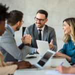 Group of business people working together on teamwork meeting in office