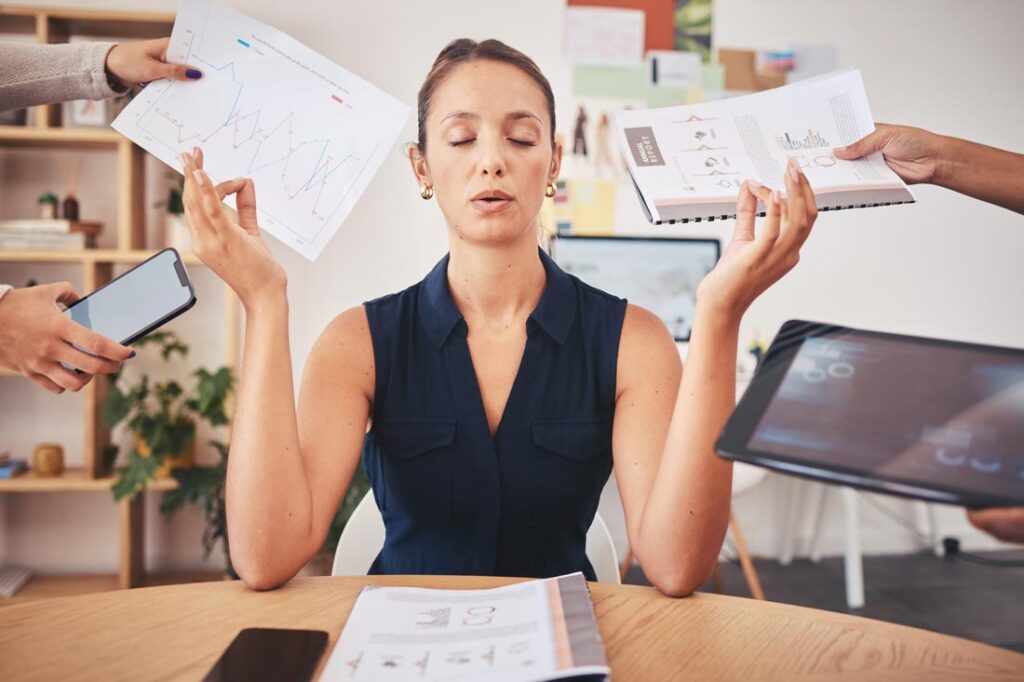 zen business women shows how to manage stress at work