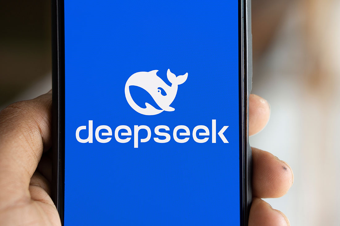 Deepseek Ai logo is displayed on smartphone.