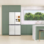 Samsung smart fridge in modern kitchen