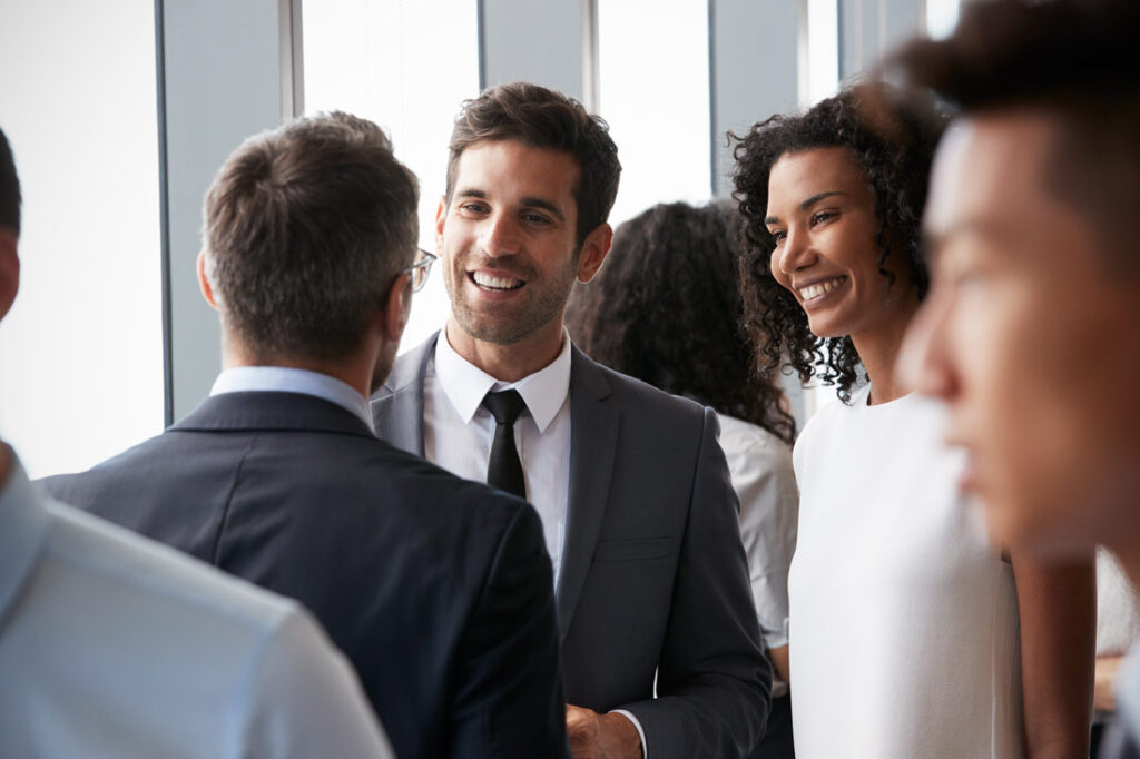 a group of people showing how to network