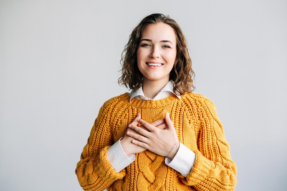 Young women learning from empathy quotes